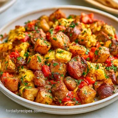 Skillet Breakfast Scramble with Potatoes Recipe Card