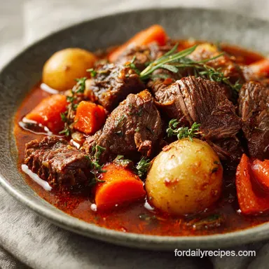 Slow Cooker Beef Stew Recipe: Tender Beef Roast Recipe Card
