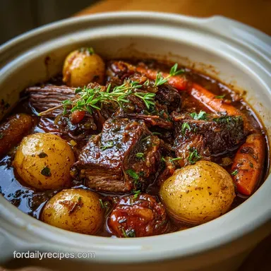 Slow Cooker Crockpot Meal with Pot Roast: Fork-Tender & Savory Recipe Card