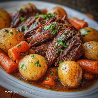 Slow Cooker Crockpot Meal with Pot Roast: Fork-Tender & Savory