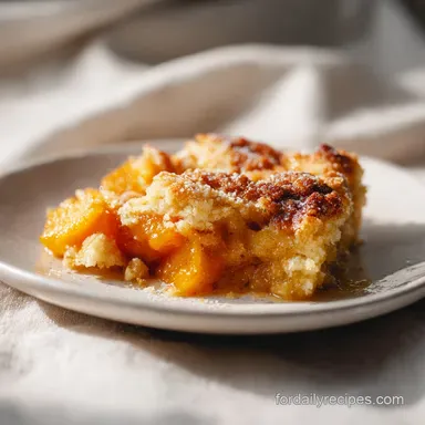 Peach Cobbler with Golden Buttery Crust for 8 Servings Recipe Card