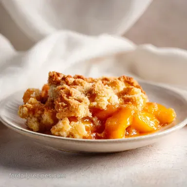 Peach Cobbler with Golden Buttery Crust for 8 Servings