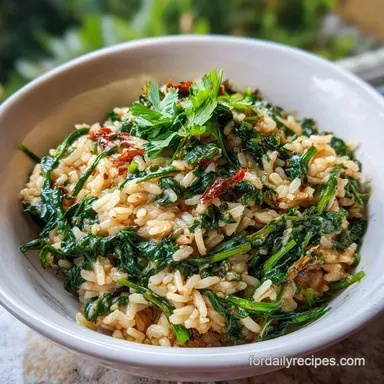 Spanakorizo Greek Spinach Rice: Silky, Lemon Infused Recipe Card