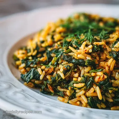 Spanakorizo Greek Spinach Rice: Silky, Lemon Infused