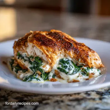 Stuffed Chicken Breast for Dinner (4 Servings) Recipe Card