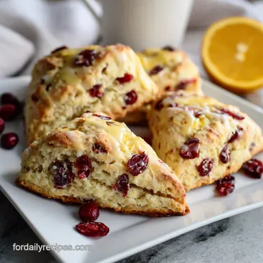 Starbucks Cranberry Orange Scones Copycat Recipe for 8 Servings Recipe Card