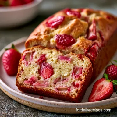 Strawberry Rhubarb Loaf: Shatter Crisp Recipe Card