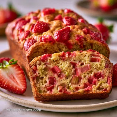 Strawberry Rhubarb Quick Bread for 10 Recipe Card