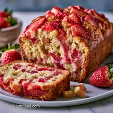 Strawberry Rhubarb Quick Bread for 10
