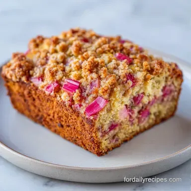 Streusel Rhubarb Quick Bread for 8 Slices Recipe Card