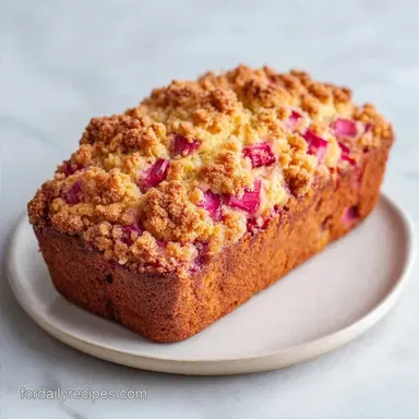 Streusel Rhubarb Quick Bread for 8 Slices
