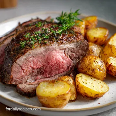 Sunday Dinner Idea with Roast Beef and Potatoes Recipe Card