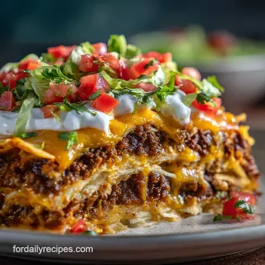 Taco Pie Recipe: Crispy Baked Recipe Card