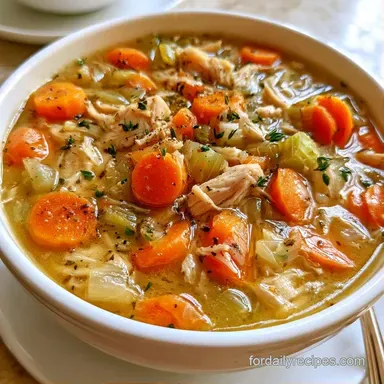 Thyme Chicken Soup for 6 Servings Recipe Card
