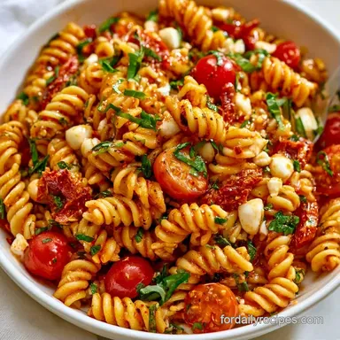 Tomato Pasta Salad for 4 Servings Recipe Card
