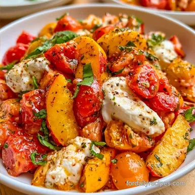 Tomato Peach Salad in 10 Minutes