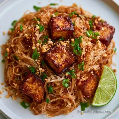 Vegetarian Pad Thai for 4 Servings Recipe Card