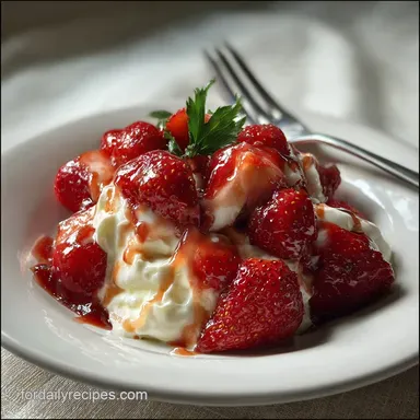 Fresas Con Crema Recipe: Silky Tart Berries Recipe Card