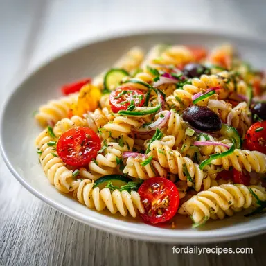 Italian Pasta Salad Recipe for 8 Servings Recipe Card