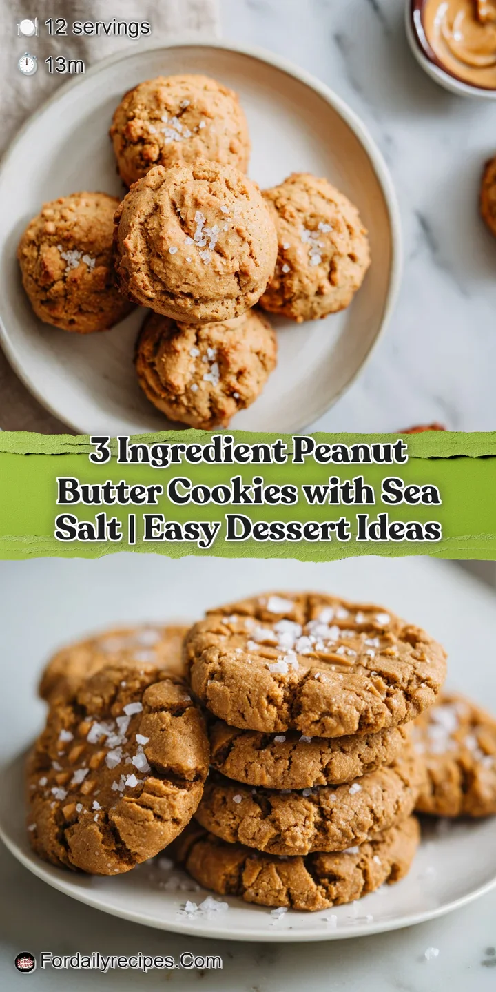 Close-up of a soft, chewy peanut butter cookie with a delightful crumb and sparkling sea salt flecks.