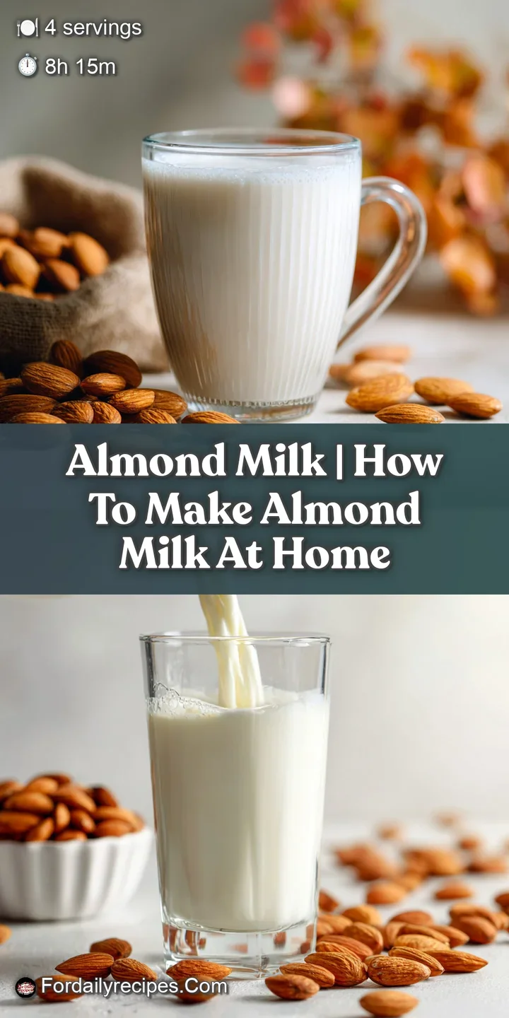 Close-up of smooth, ivory-colored homemade almond milk, showcasing a velvety texture and a slight froth from blending.