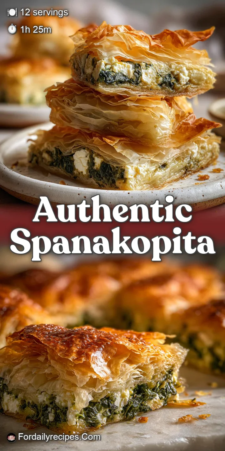 Close-up of spanakopita's buttery, crisp phyllo dough, revealing a vibrant green spinach and creamy feta filling.