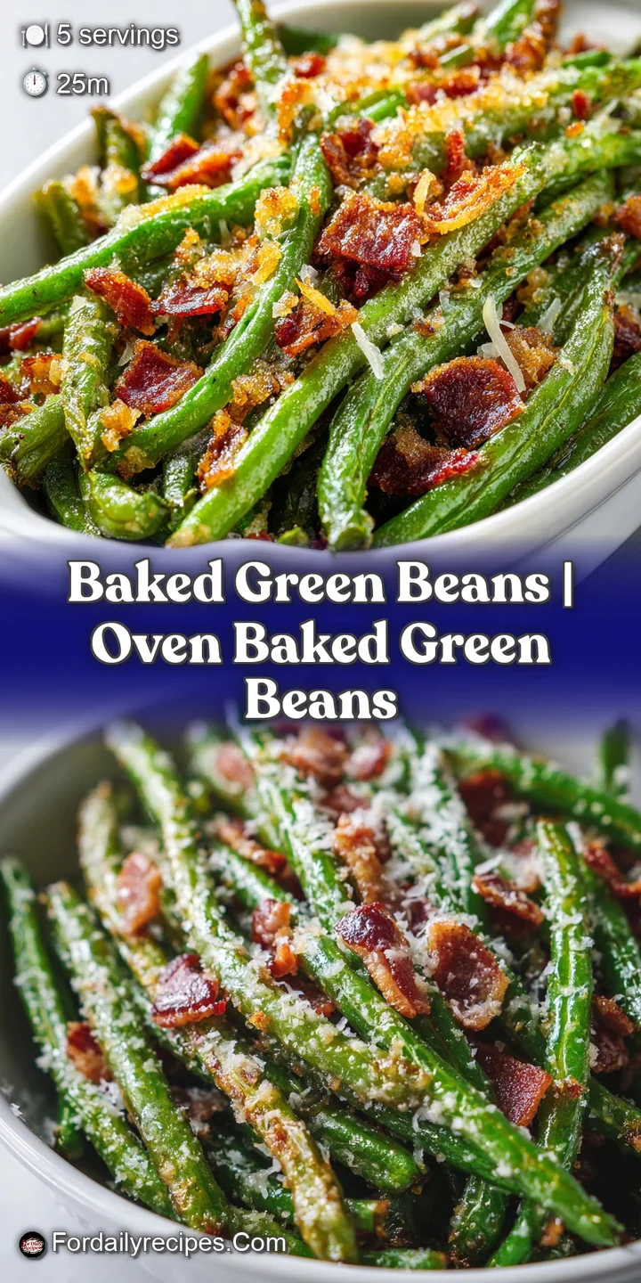 Close-up showcasing the wrinkled texture and lightly charred spots of crispy baked green beans, seasoned with cracked blac...