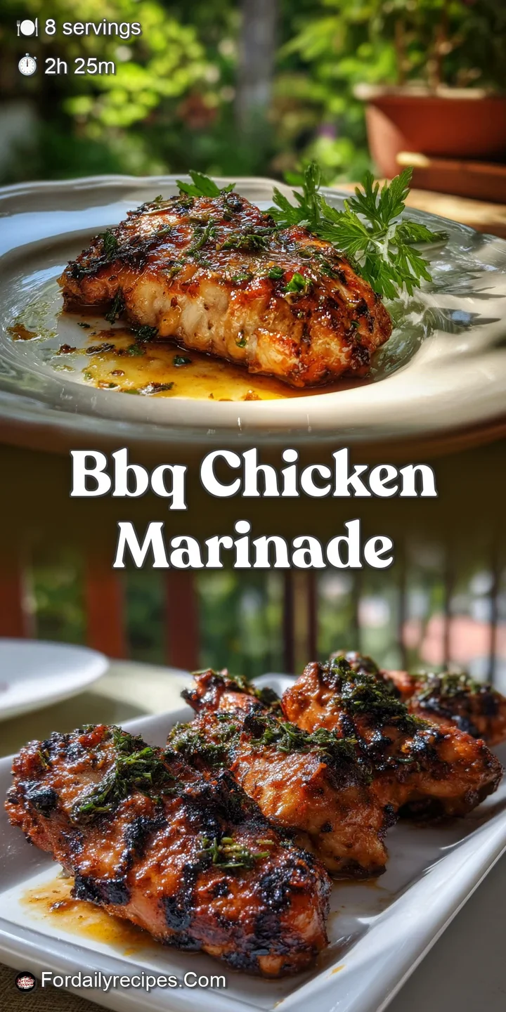 Close-up: juicy, sticky BBQ chicken skin with browned bits, highlighting the textures and rich color of the marinade.