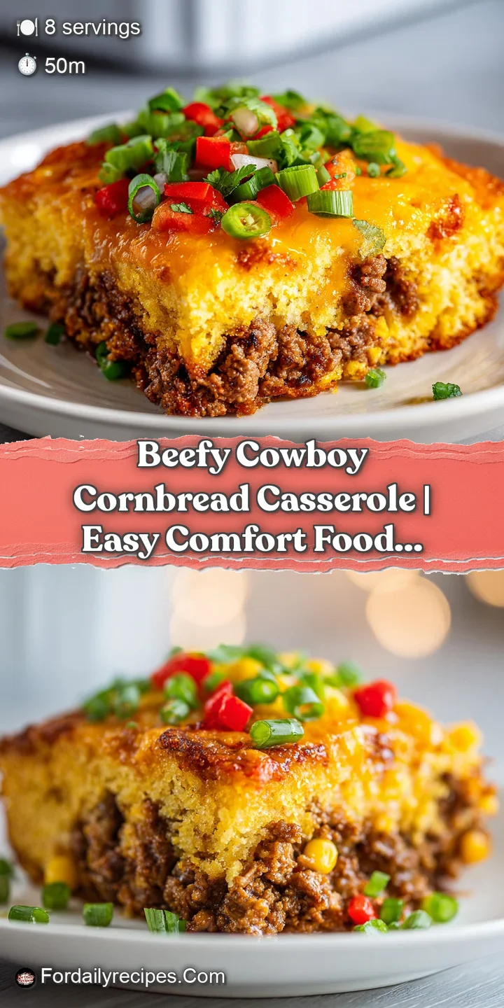 Close-up of a fork lifting tender, cheesy beef and crumbled cornbread from a golden-brown casserole.