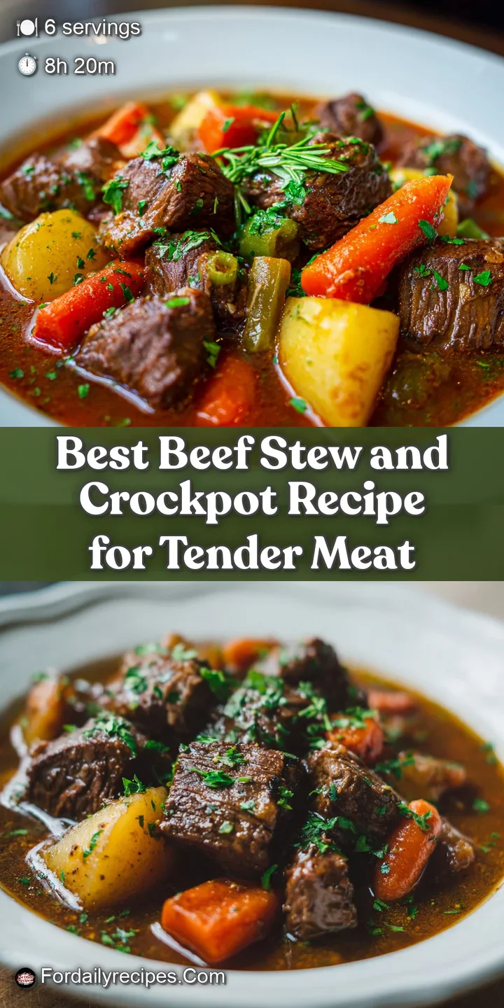 Close-up of glistening, slow-cooked beef stew, revealing tender meat, colorful carrots, and potatoes in a thick, flavorful...