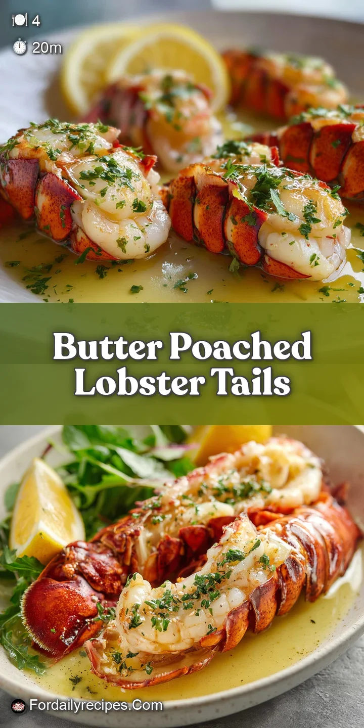 Close-up of glistening butter-poached lobster. The tender meat contrasts with the rich, glossy sauce, an irresistible seaf...