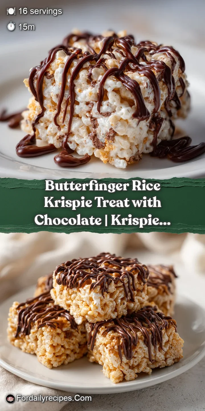 Close-up of a chewy Rice Krispie treat, showing crisp texture and melted chocolate swirls with candy fragments.