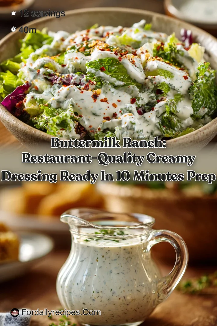 Buttermilk Ranch: Restaurant-Quality Creamy Dressing Ready in 10 Minutes Prep