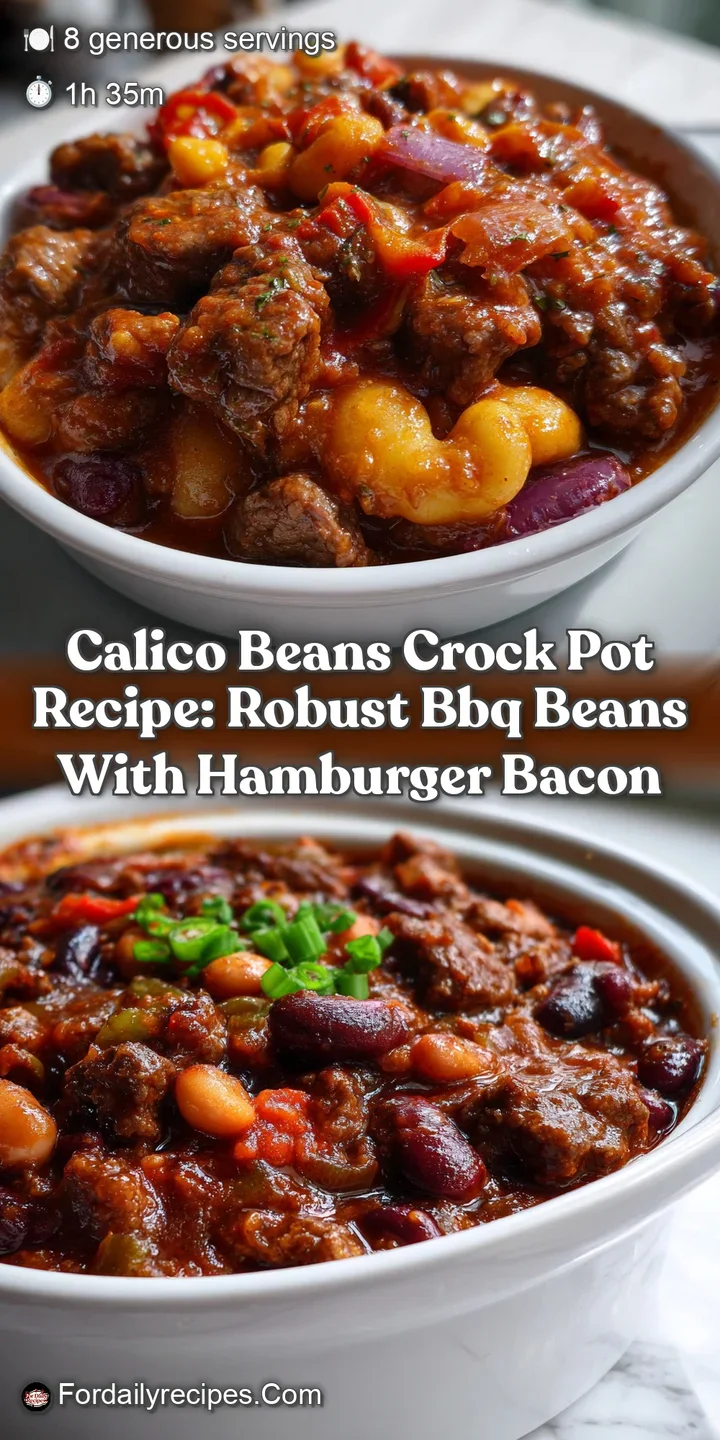 Calico Beans Crock Pot Recipe: Robust BBQ Beans with Hamburger Bacon