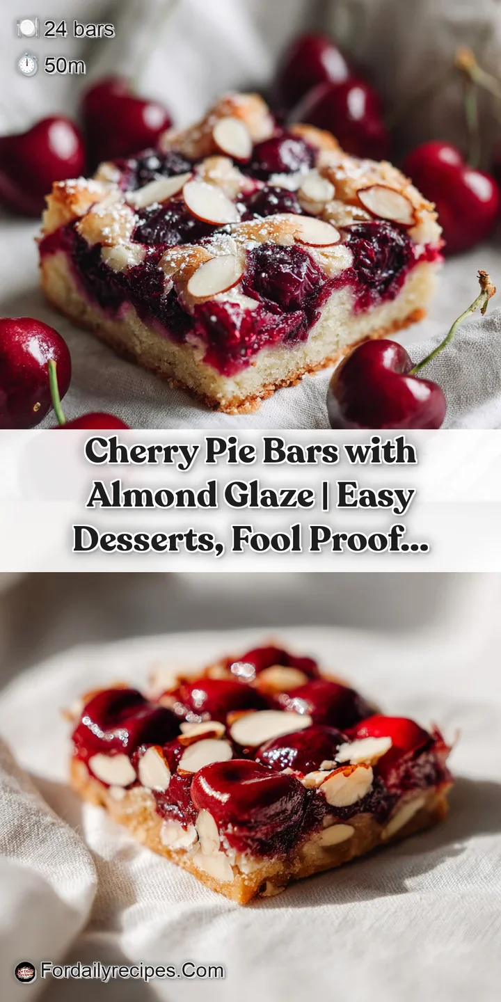 Close-up of a rich, crumbly bar studded with jewel-toned cherries and a sweet glaze.