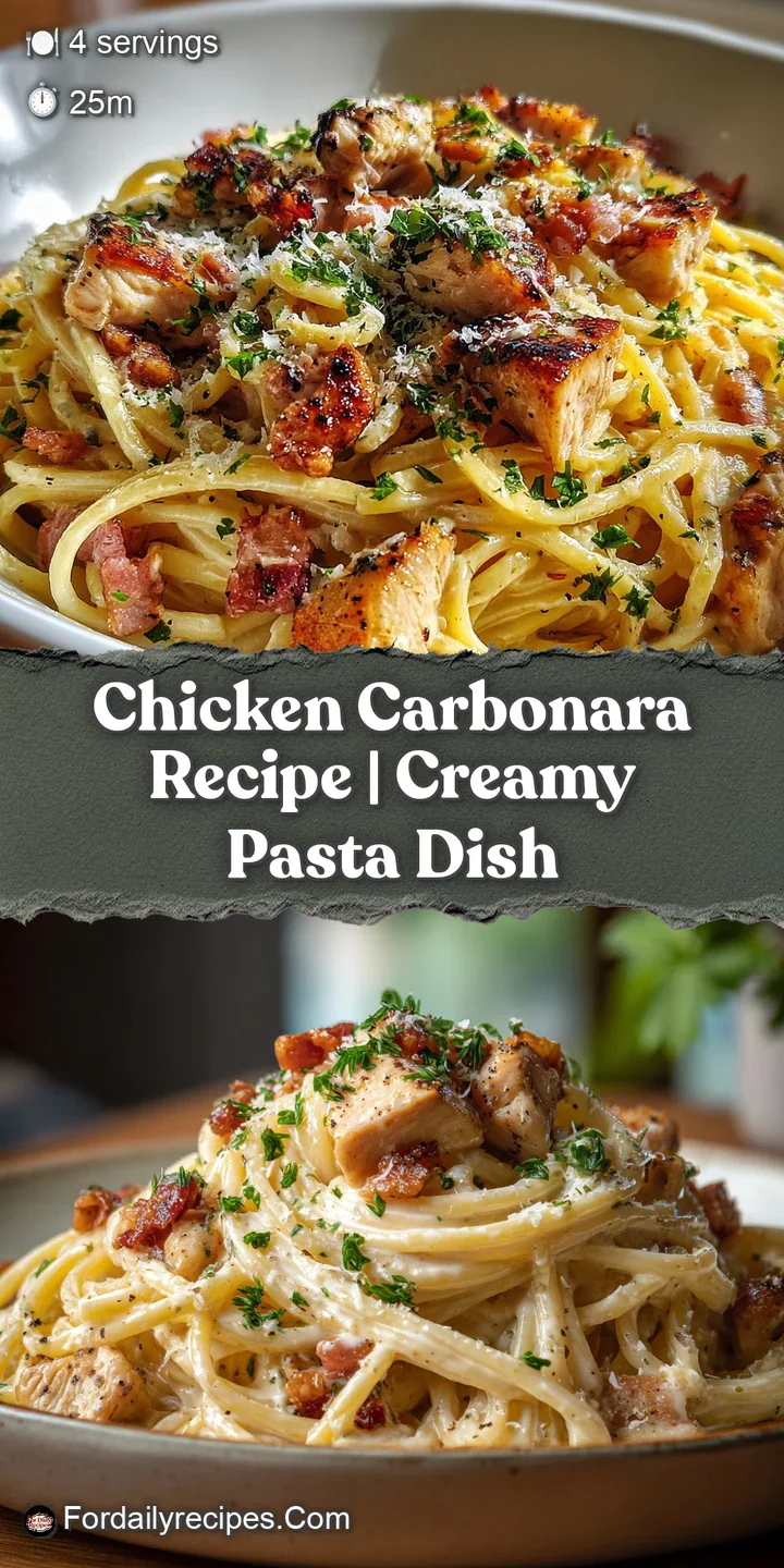 Close-up: Creamy carbonara's rich sauce clings to pasta, punctuated by crispy bacon bits and freshly ground black pepper.