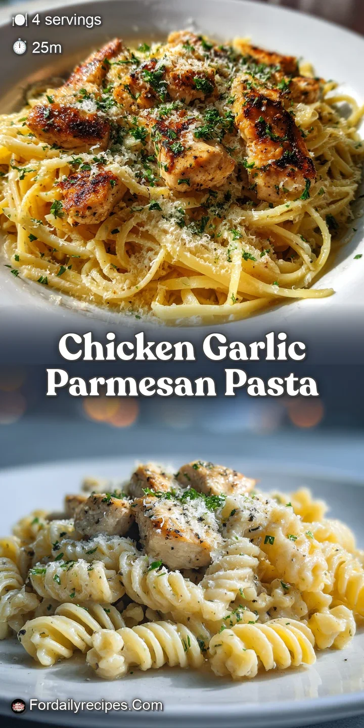 Close-up of glistening pasta coated in creamy garlic parmesan sauce, speckled with herbs and flecks of pepper. Mouthwateri...