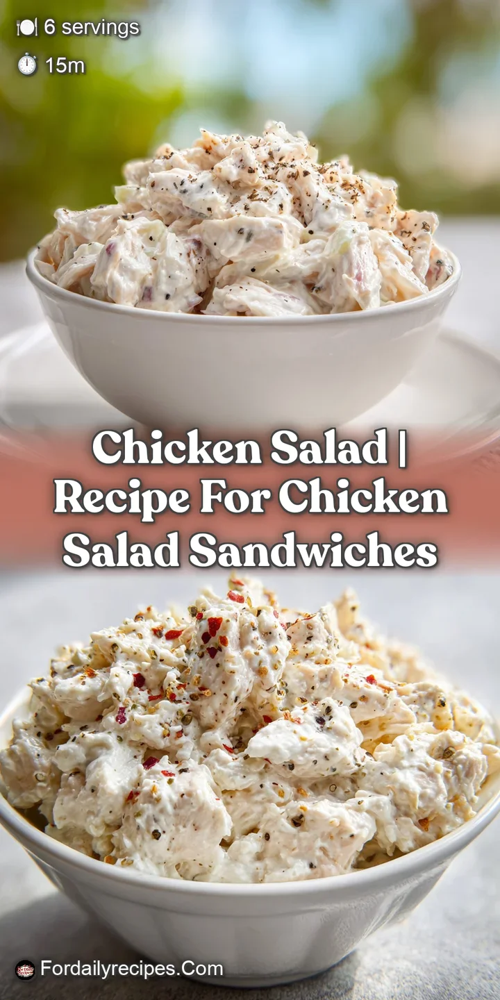 Close-up of tender chicken pieces coated in a thick, glossy yogurt dressing with colorful bits of diced vegetables.