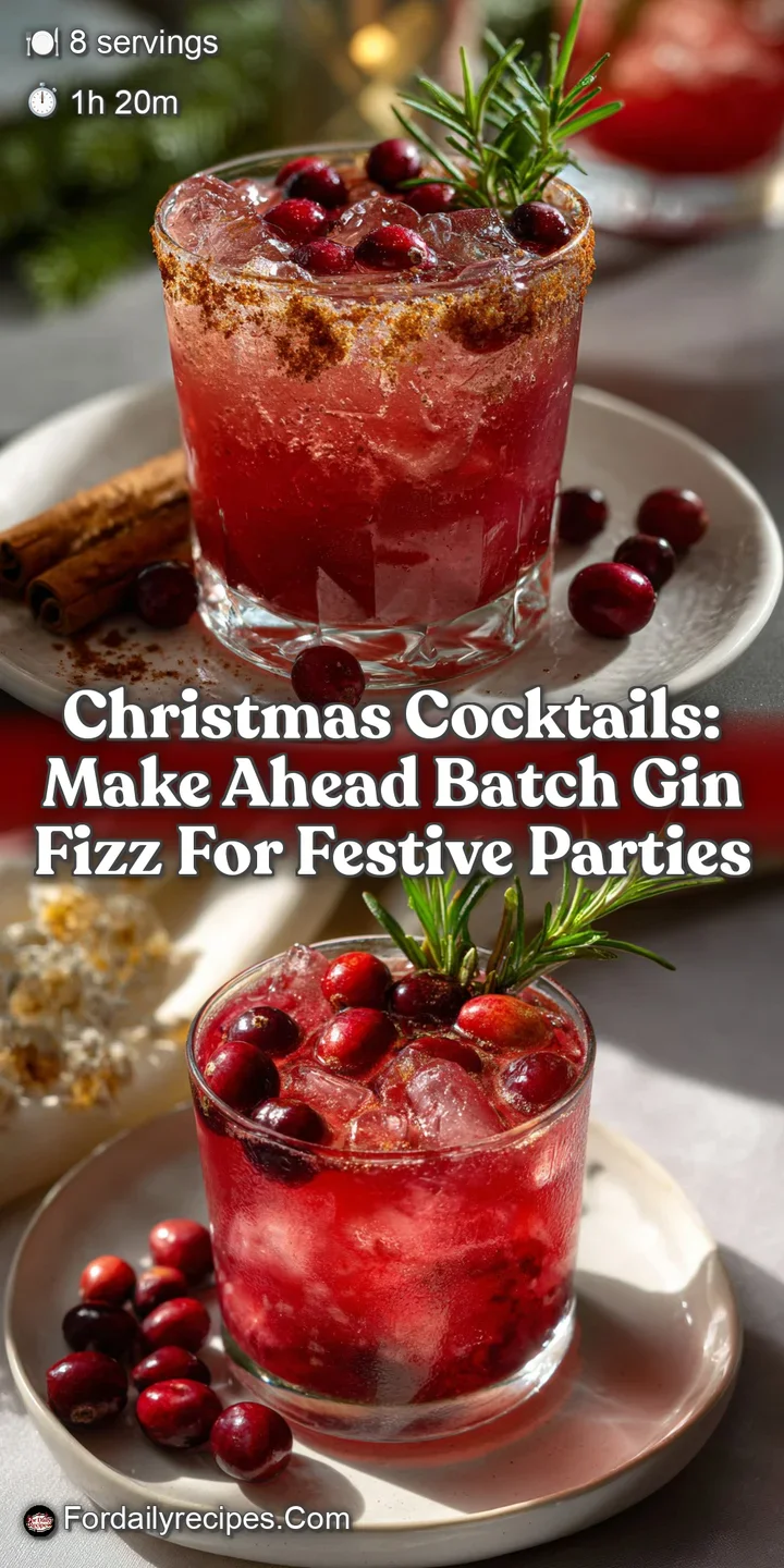 Christmas Cocktails: Make Ahead Batch Gin Fizz for Festive Parties