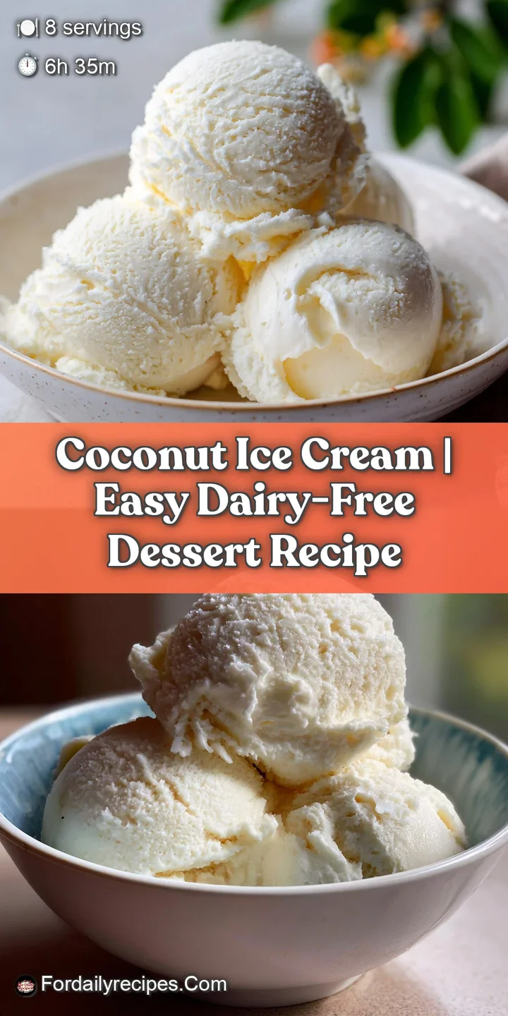 Close-up of velvety smooth, dairy-free coconut ice cream with flecks of coconut, glistening in the light; a refreshing treat.