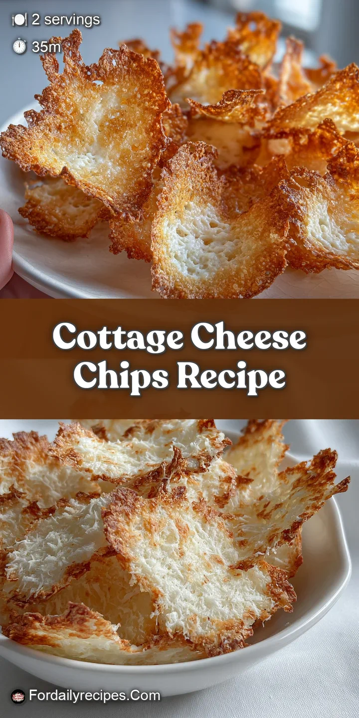 Close-up reveals the airy, porous texture of baked cottage cheese chips. Hints of browned edges promise a delightful crisp...