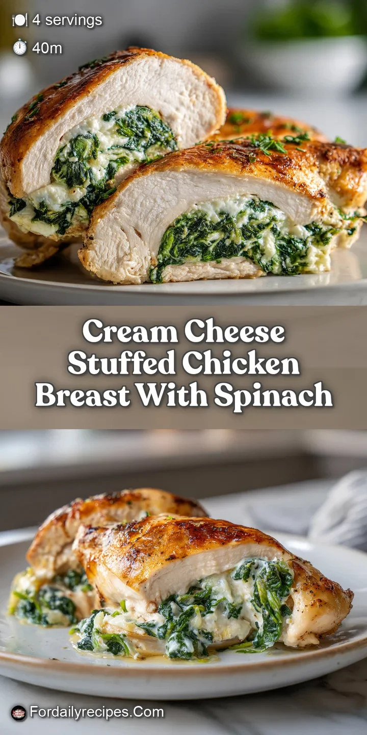 Close-up of a juicy stuffed chicken breast, glistening with savory juices, showcases the creamy, cheesy filling and browne...