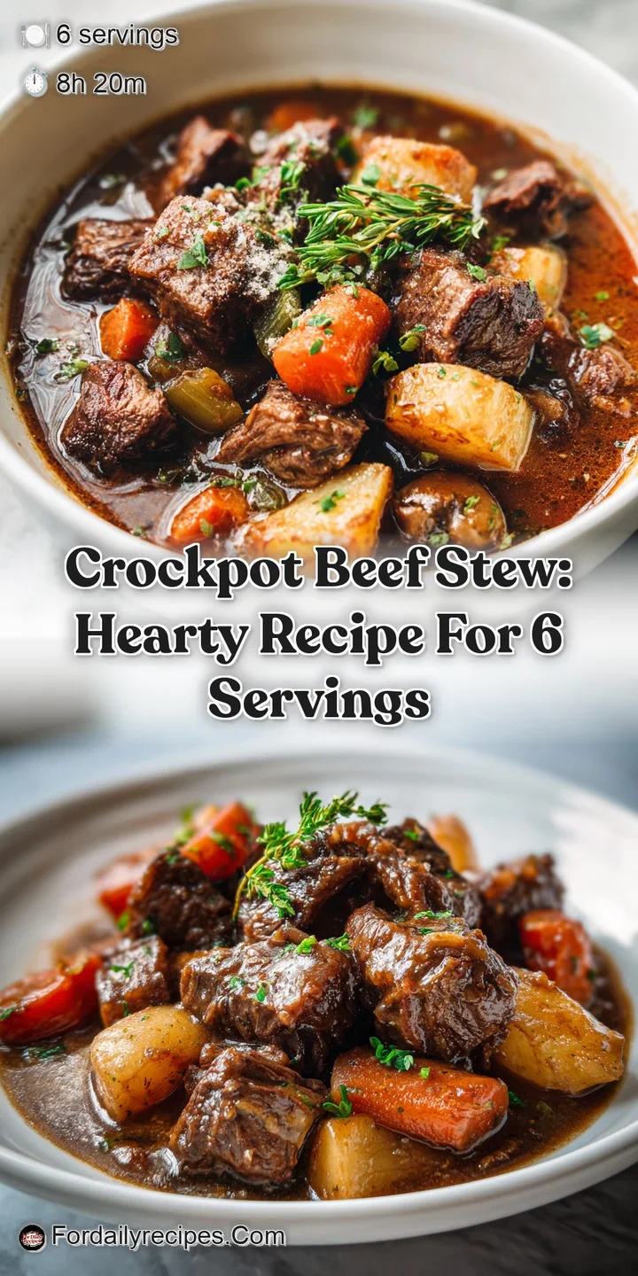 Close-up of tender beef chunks and vibrant vegetables swimming in a deep brown gravy, speckled with fresh herbs. Mouthwate...