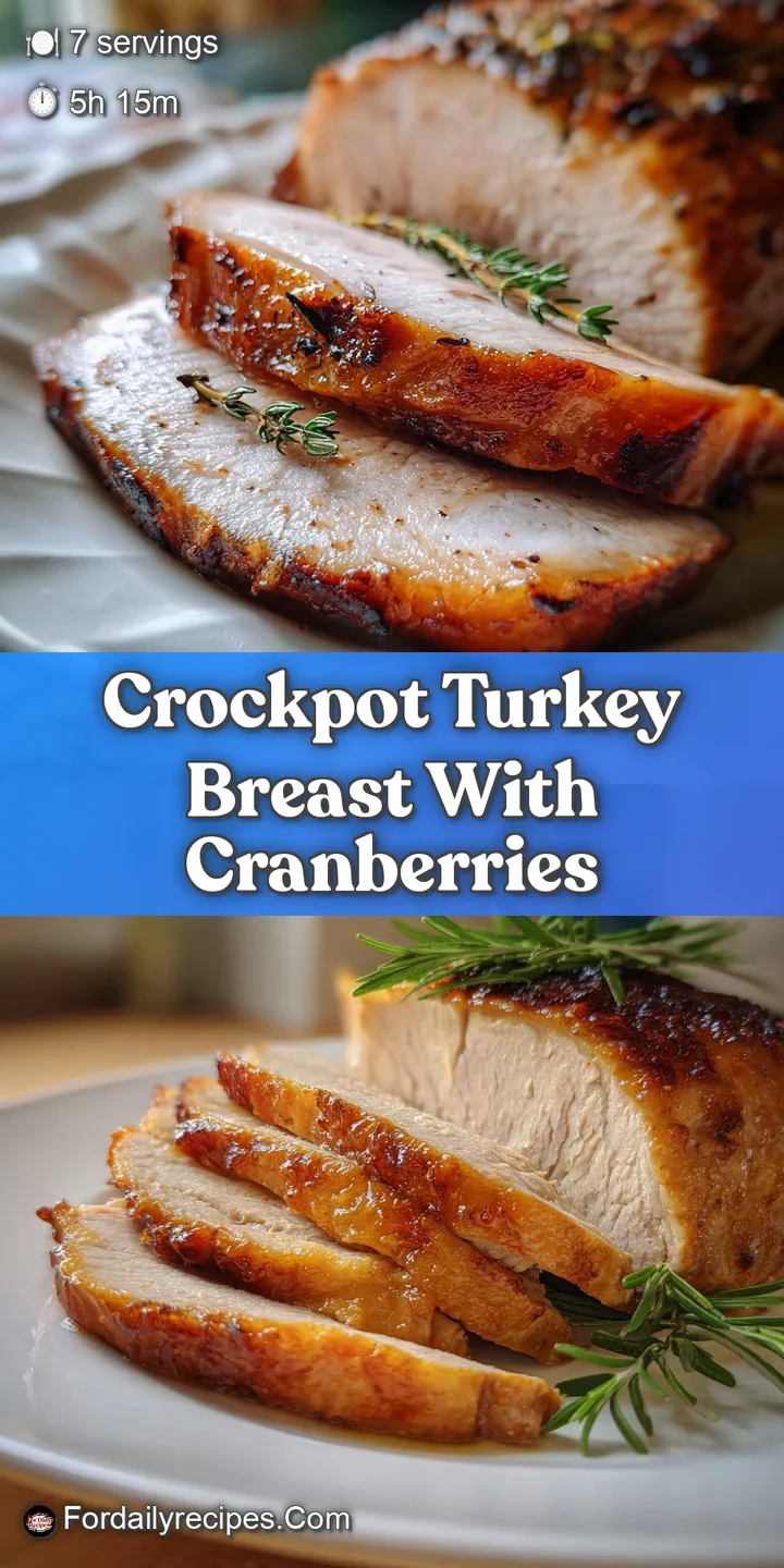 Close-up of tender turkey breast, browned and glistening, showing herb flecks and juicy, shredded texture.