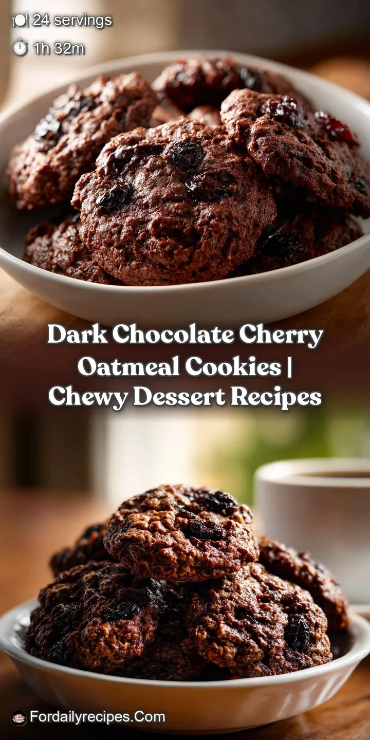 Close-up of a slightly cracked chocolate cookie revealing melted chocolate chips and tart cherries