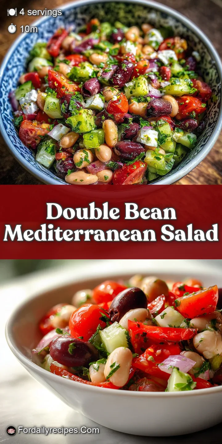 Close-up of colorful bean salad: shiny beans, chopped red onion, and fresh parsley, tossed in a lemon vinaigrette.