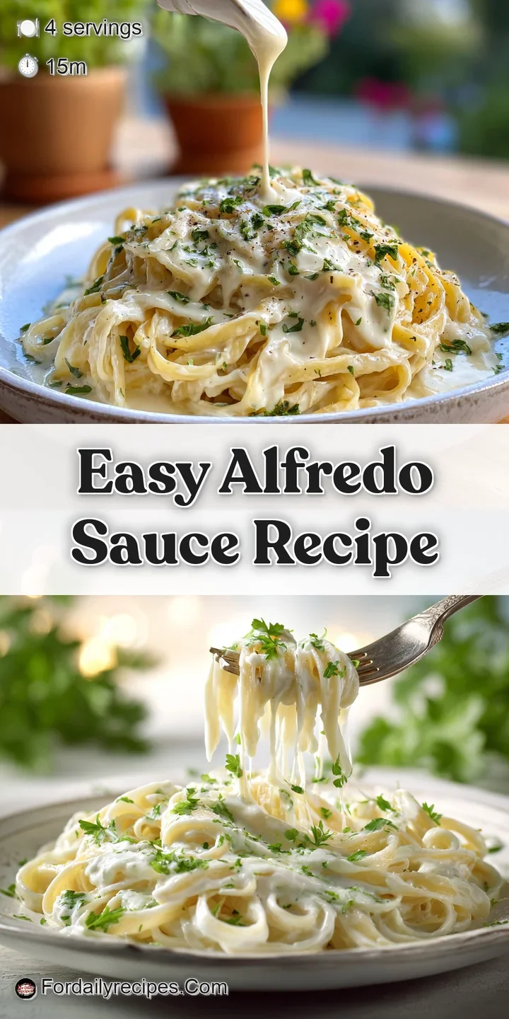 Close-up captures the rich, ivory hue of the Alfredo sauce clinging to the pasta. Glistening pools of butter add to the de...