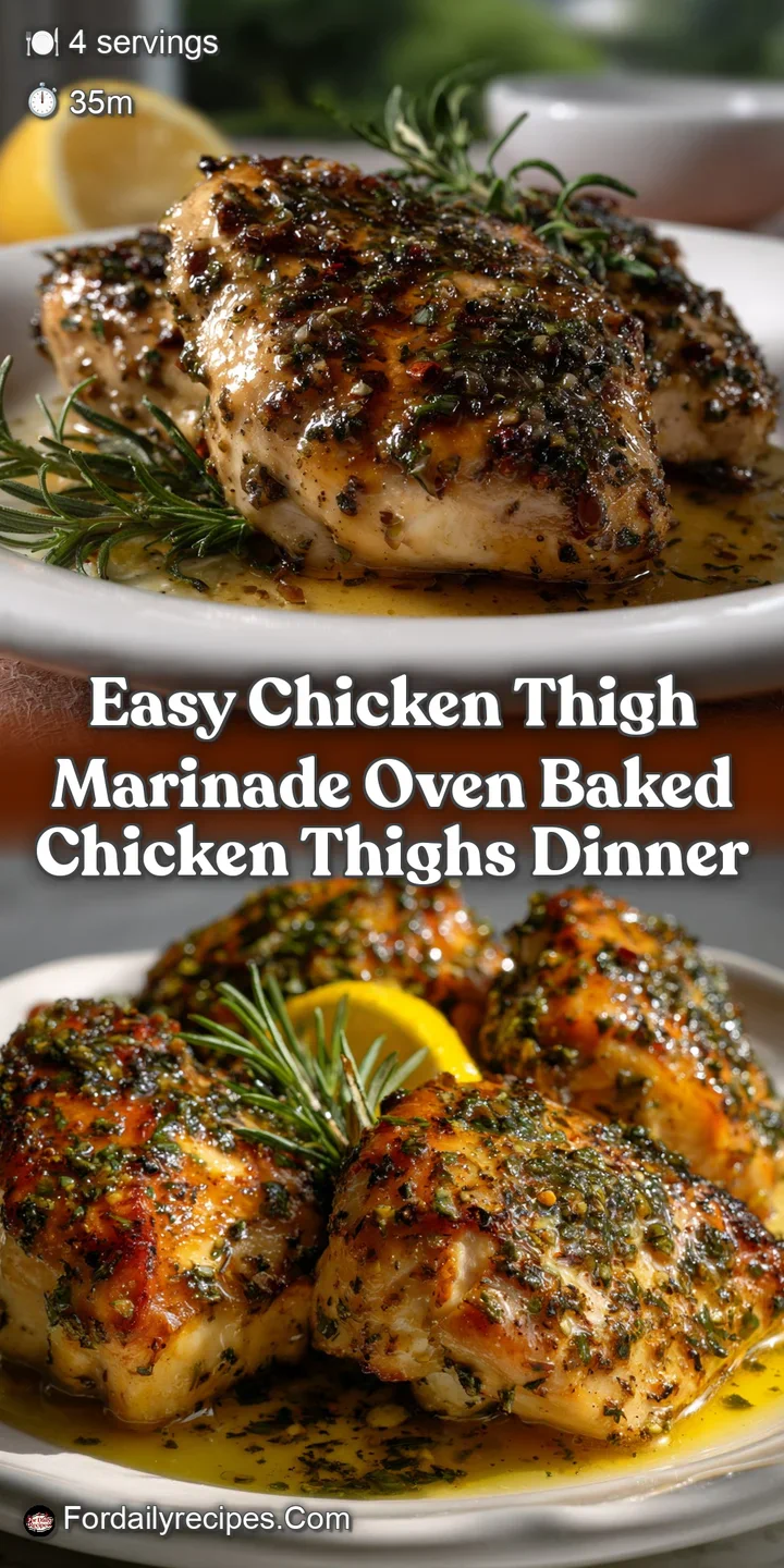 Easy Chicken Thigh Marinade Oven Baked Chicken Thighs Dinner