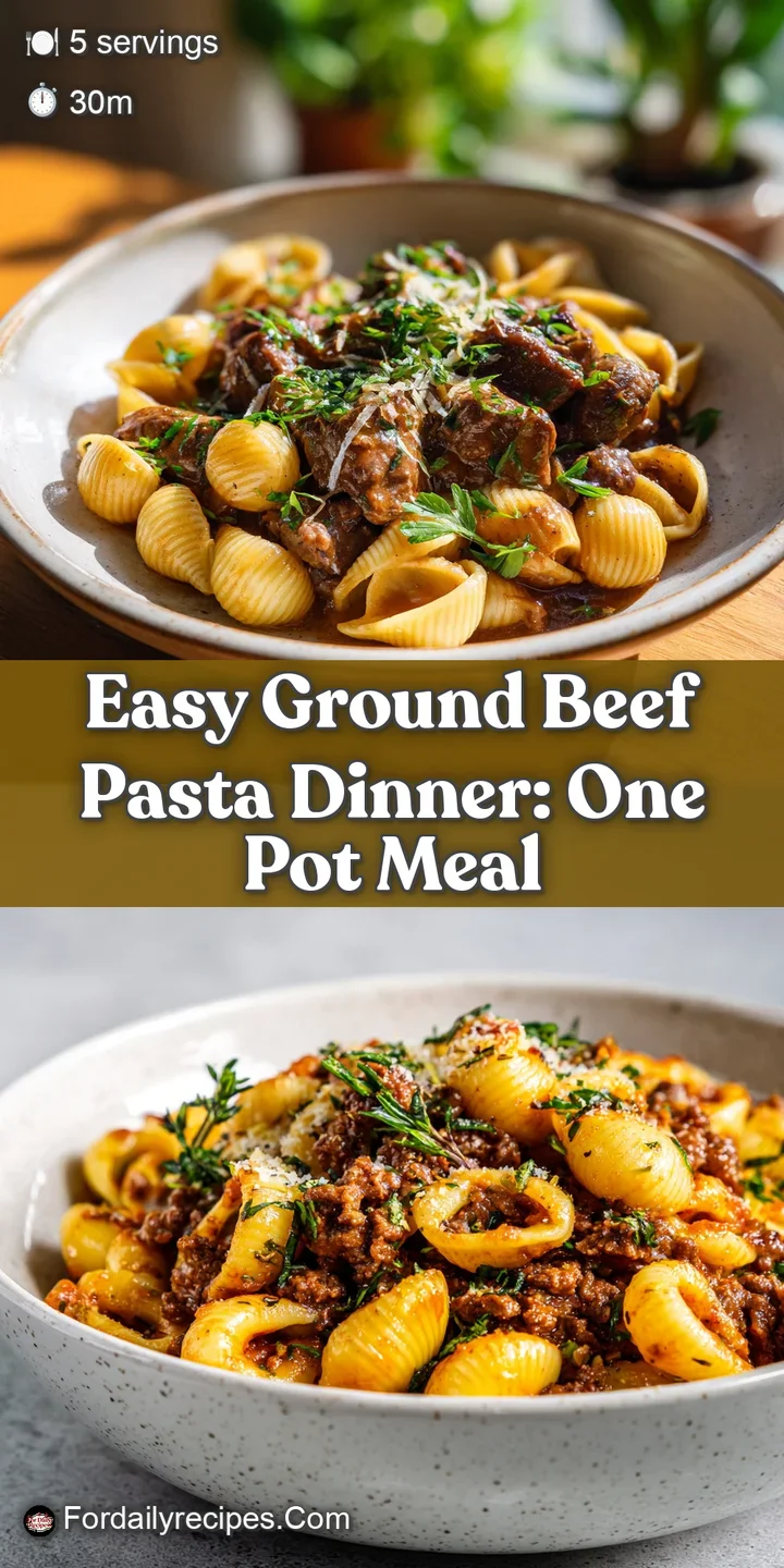 Close-up of hearty ground beef pasta. The sauce is chunky and vibrant, coating the perfectly cooked noodles beautifully.