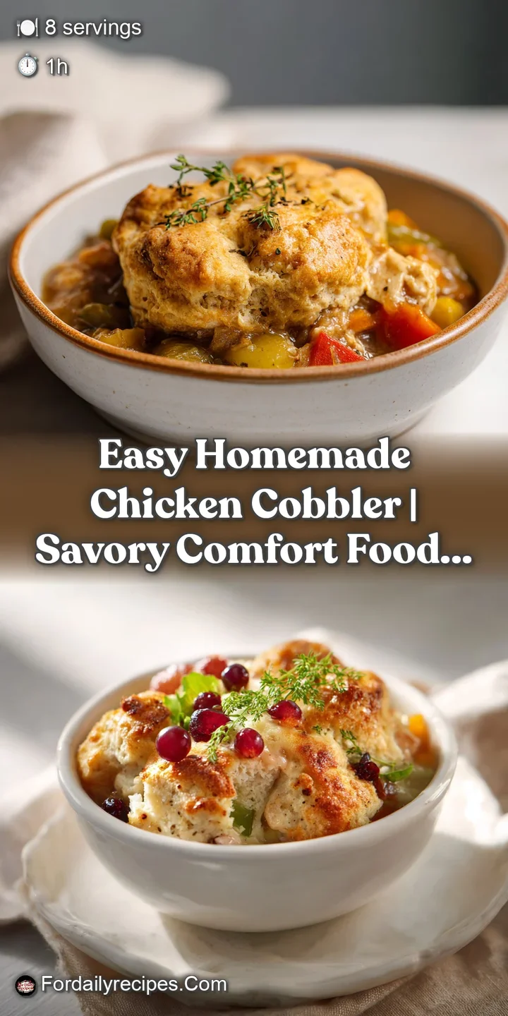 Close-up of a fork-tender chicken filling peeking through a crusty, golden biscuit topping.